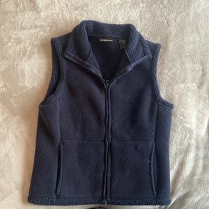 Woman’s express jeans fleece vest in blue
